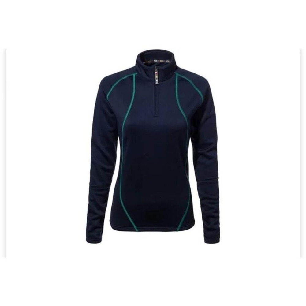 Sherpa Adventure Gear Womens Dorje Zip Tee Navy Blue Green Quarter Zip Large